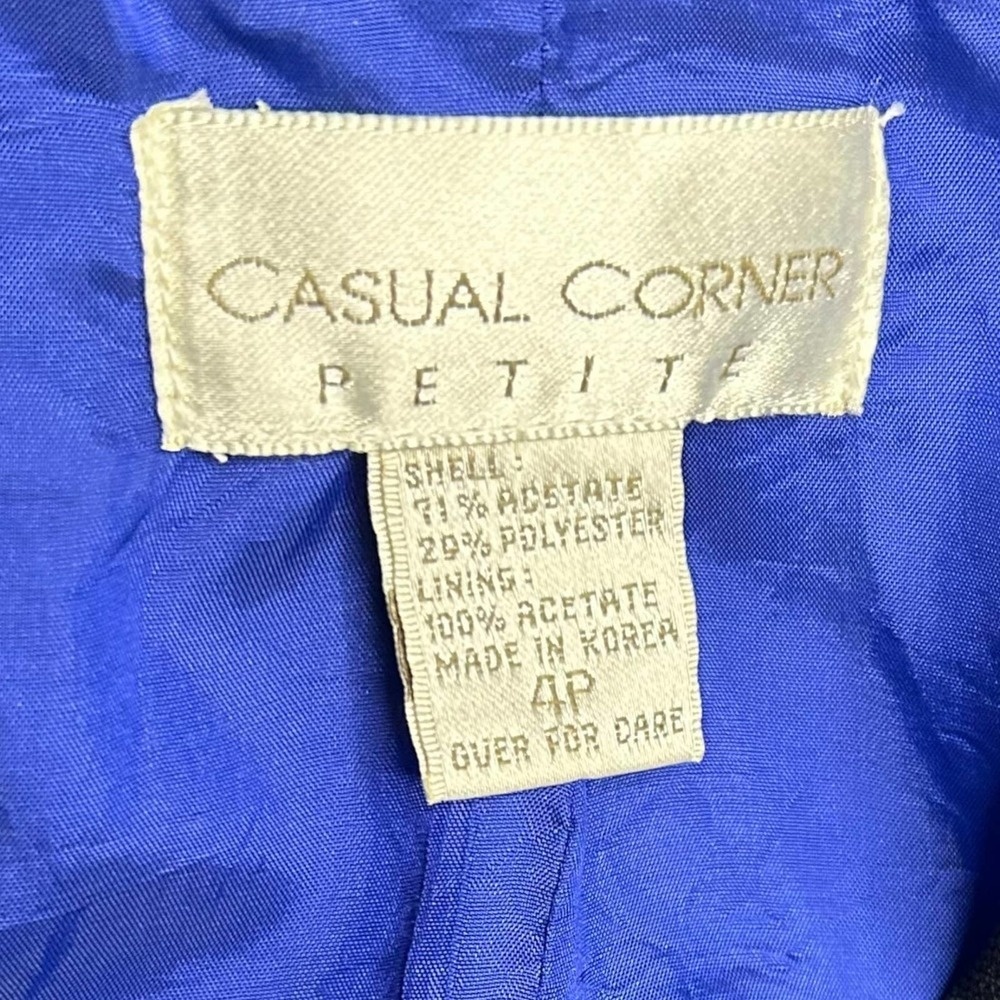 Vintage Colorblock Blue and Black Jacket/Blazer Size 4P - Picture 4 of 4